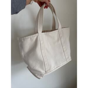 L.L. Bean Vintage Boat and Tote Canvas Tote Bag in Off White/Cream, One Size
